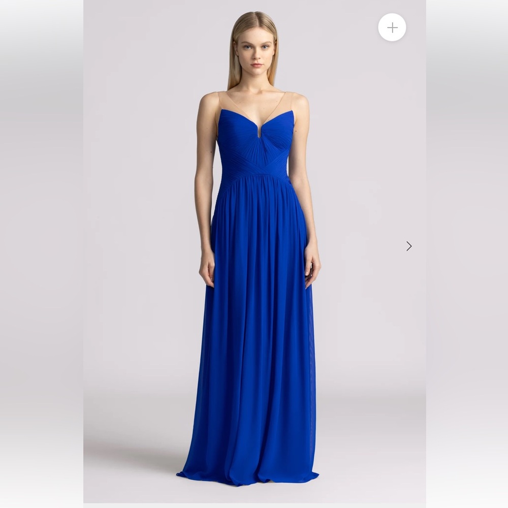 Blue chiffon Zac posen floor length gown